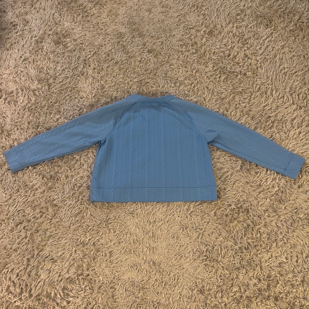 T By Talbots Blue Rope Pattern Pullover Sweatshirt - image 7